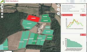Outil. Encore en phase de développement, Herdect propose une cartographie des parcelles à pâturer en les classant selon la hauteur d’herbe mesurée par satellite.
© D. L.
Outil. Encore en phase de développement, Herdect propose une cartographie des parcelles à pâturer en les classant selon la hauteur d’herbe mesurée par satellite.
© D. L.
